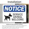 Signmission Service Animals Welcome, 10 in W x Rectangle, Vinyl Decal OS-2PACK-NS-D-710-L-16556 - alternate 6